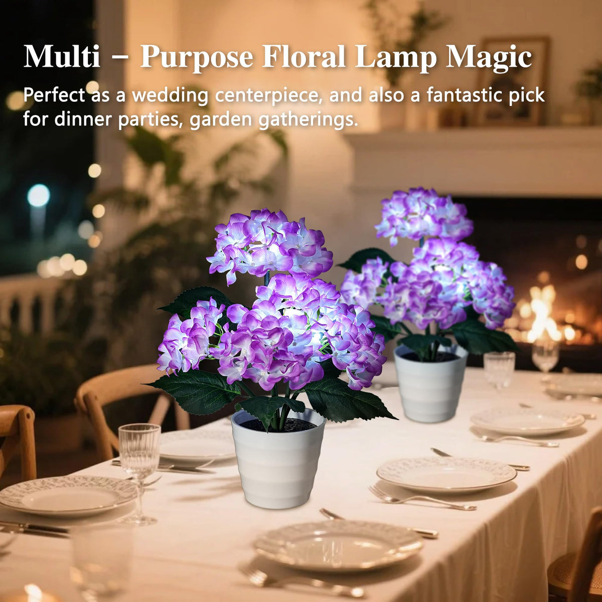 Purple Hydrangea Flower Table Lamp Decor Gifts for Women Birthday (HYDRANGEA FLOWR-Z)