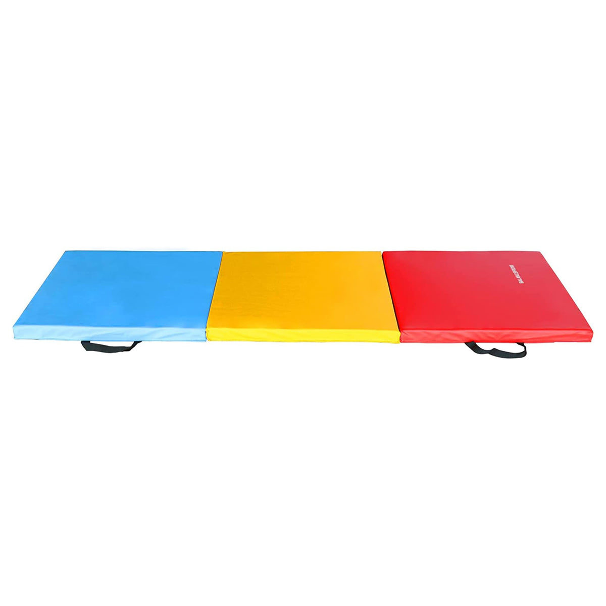 Fitvids 2ft x 6ft Three Fold Folding Exercise Mat with Carrying Handles for MMA (Multi-Color)
