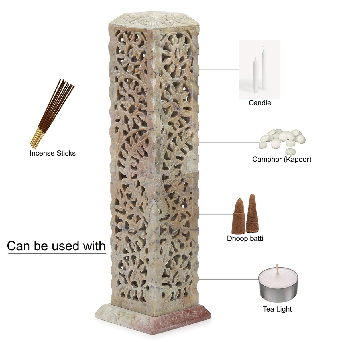 Handmade Marble Soapstone Incense Stick Burner