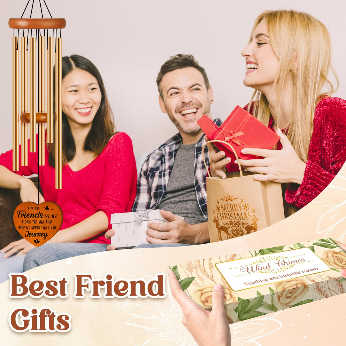 Best Friends Wind Chime (Best Friend / Medium 25.6")