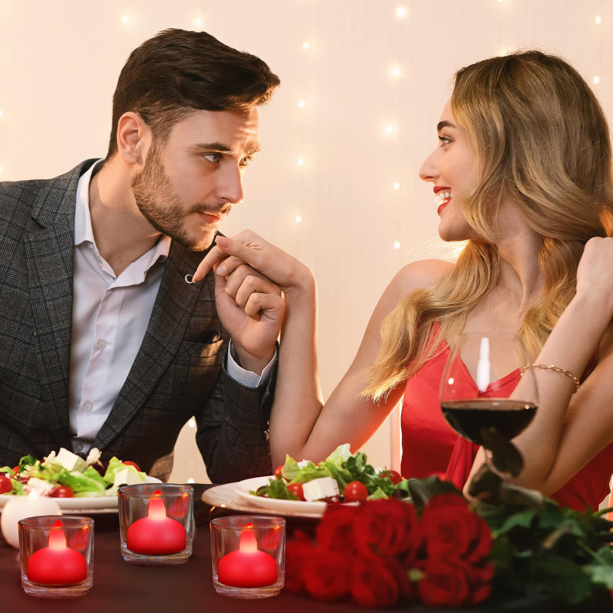 36 Pack 1.6" Flameless LED Floating Candles Waterproof (Red)