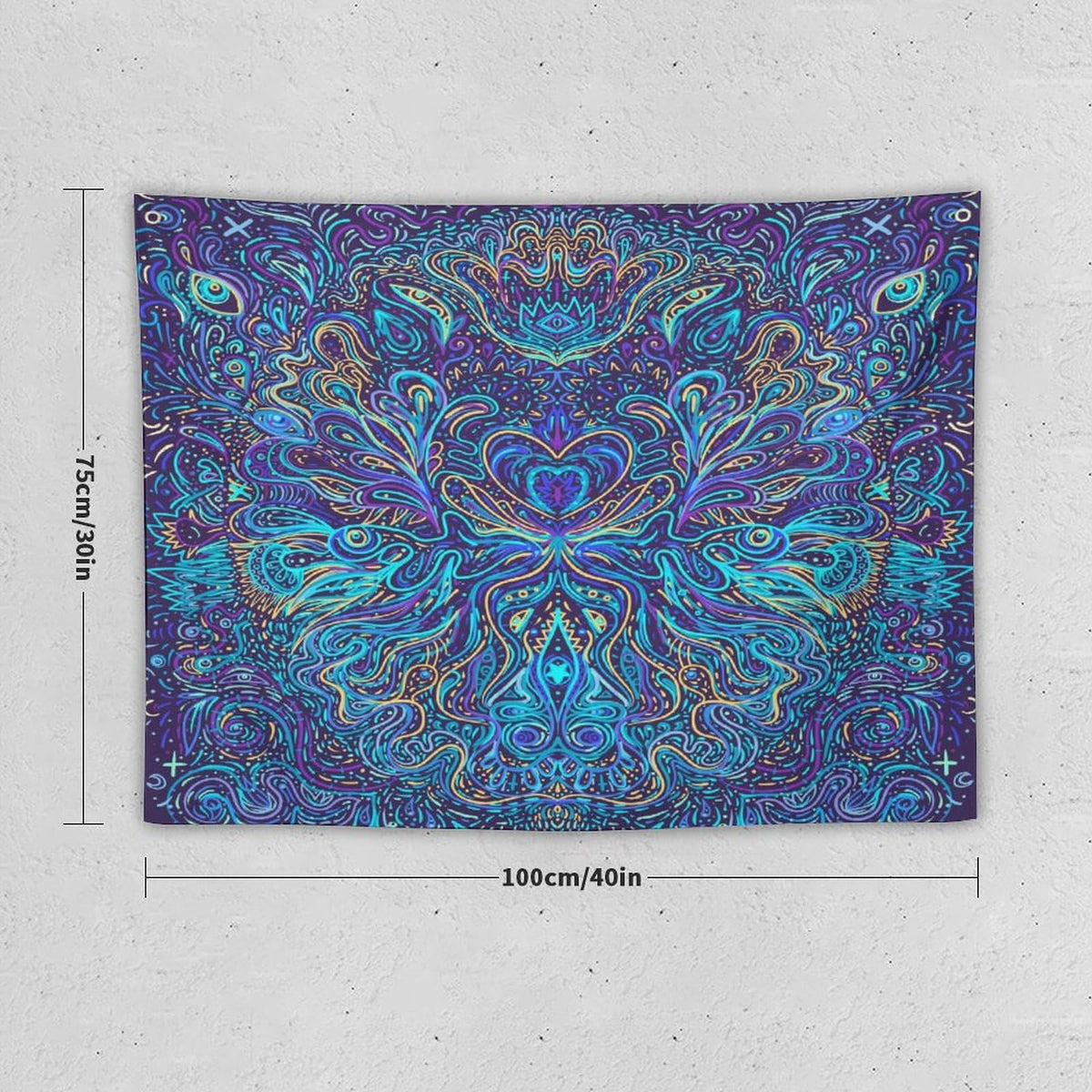 Hippie Bohemian Mandala Tapestry Wall Hanging Indian Gypsy Abstract Flower Floral Texture Print Tapestries Home Decor for Living Room Bedroom Apartment Farmhouse Dorm 30"x40" (30"L x 40"W / Mandala-8)