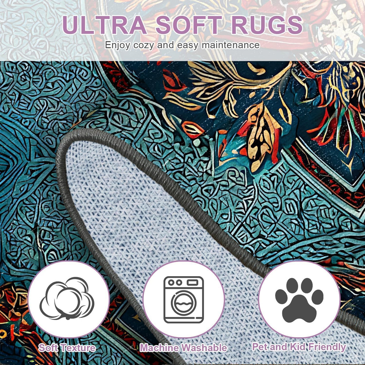 2x3 Entry Rug Washable Vintage Boho Floral Area Rug (02 / 2' x 3' (Rectangular))