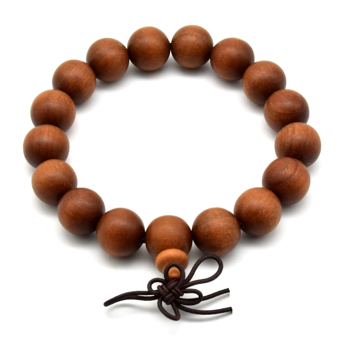 Unisex Teak Wood Prayer Beads Buddha Buddhist Bead Japa Mala Necklace Bracelet Bead (12mm x 17 beads)