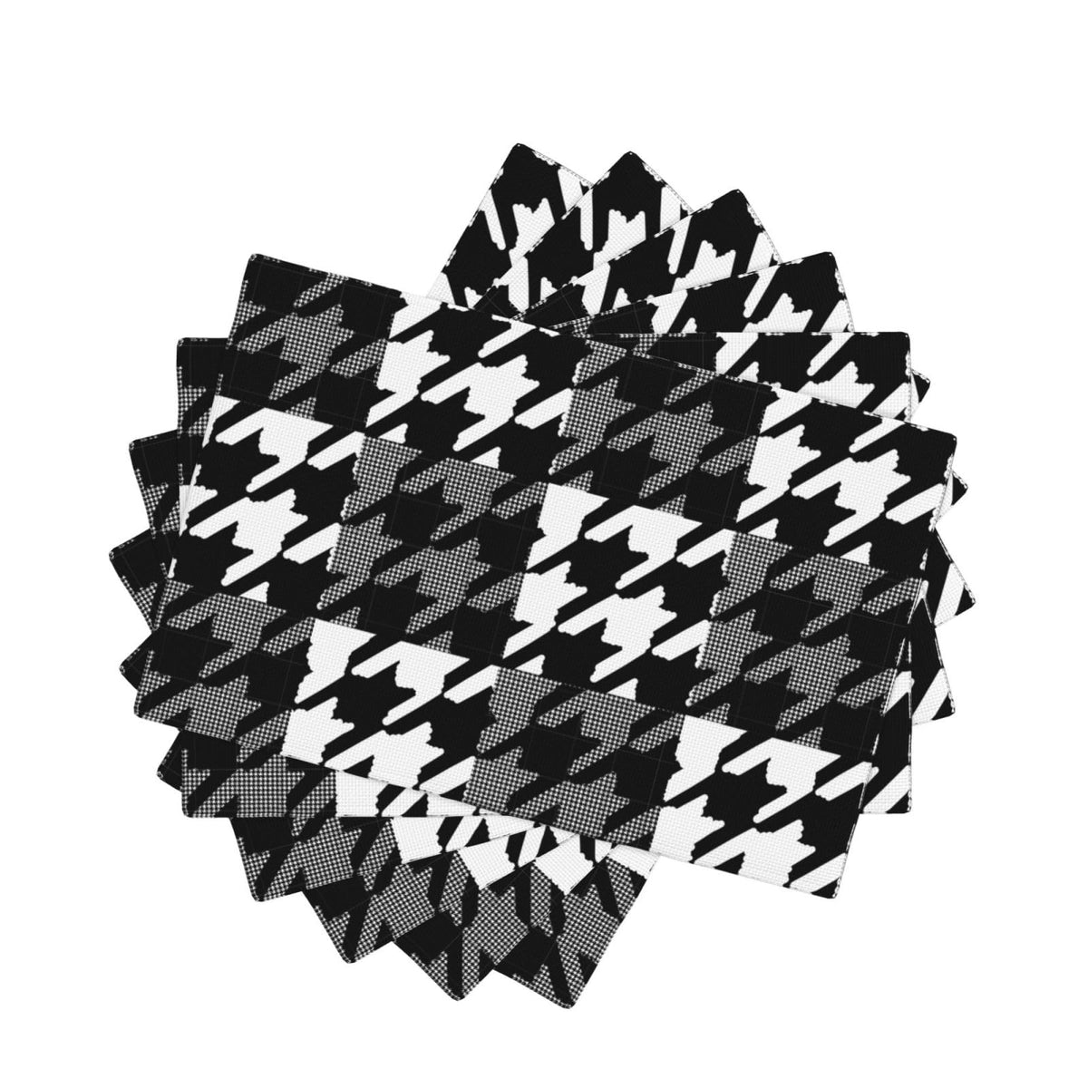 Placemats Houndstooth Checkerboard Place Mat Set of 6 Pieces Heat (6PCS / Houndstooth Checkerboard)