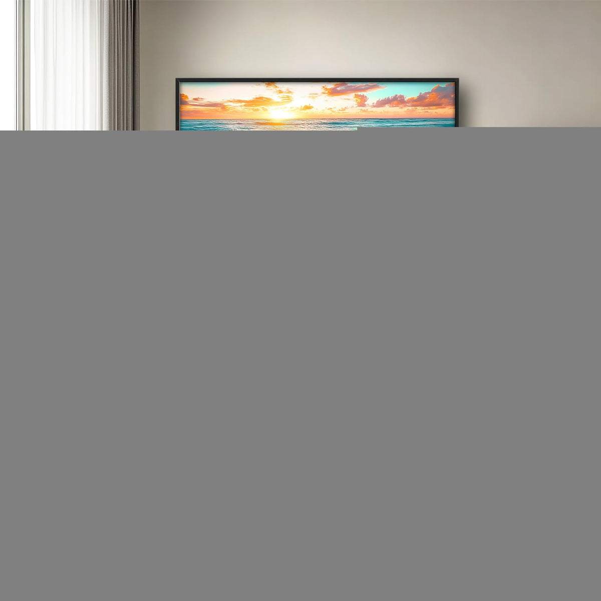 Coastal Beach Large Wall Art Sunset Framed Wall Decor Ocean Waves Canvas Painting Heart in the Sand Picturess for Living Room Bedroom Bathroom 30"x60" (Coastal Beach / 60"L x 30"W)