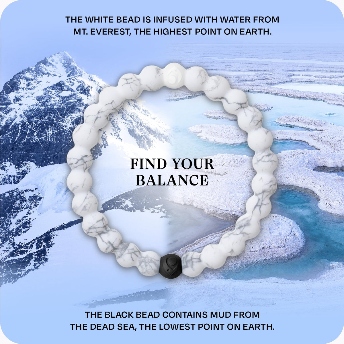 Classic Marble White Beaded Silicone Bracelet for Women & Men (Marble, White / Extra Large 7.5")