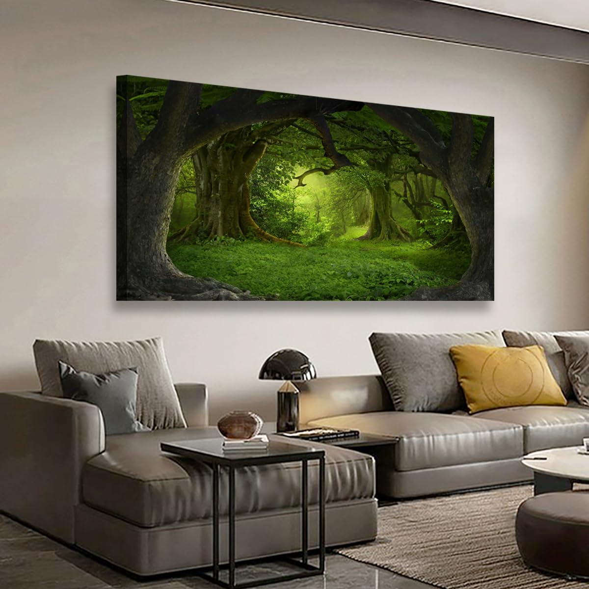 Enchanted Forest Archway Canvas Wall Art (40"L x 20"W / Magical green forest)