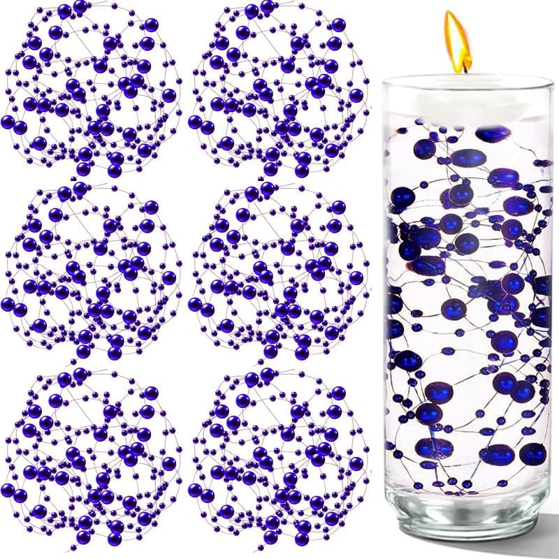 50 PCS Artificial Floating Beads for Centerpieces Vases (Darkpurple / 8+3mm(50pcs))