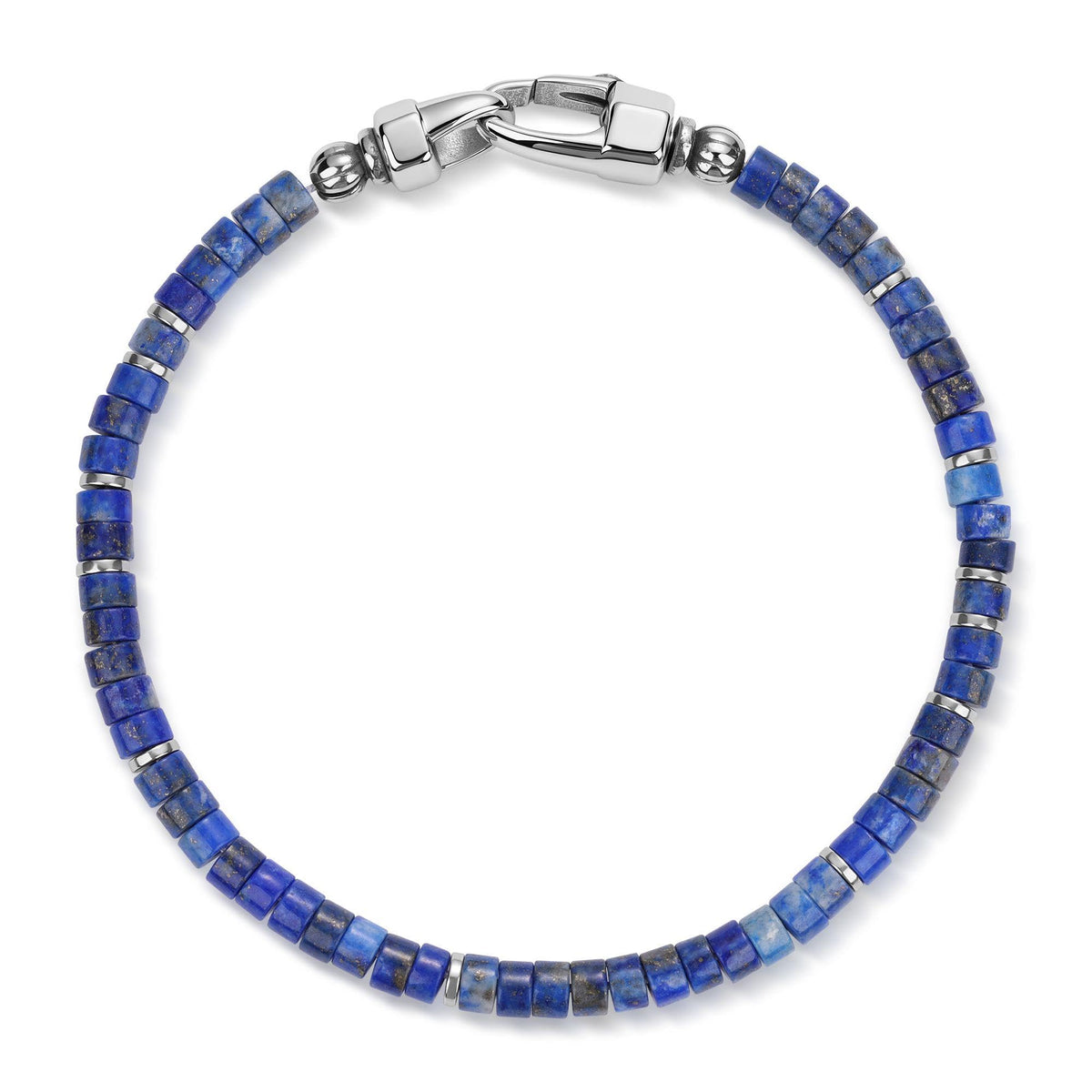 Men's Beaded Bracelet (Lapis Lazuli / 7.5")