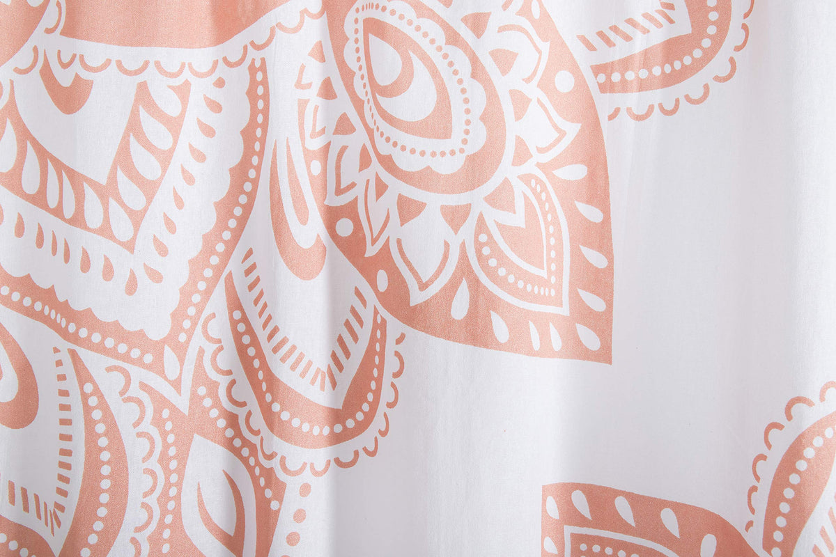 Indian Hippie Bohemian Beautiful Passion Ombre Color Mandala Curtain Panels Rose Gold (38"W x 83"L (Pack of 2) / Rose Gold_f)