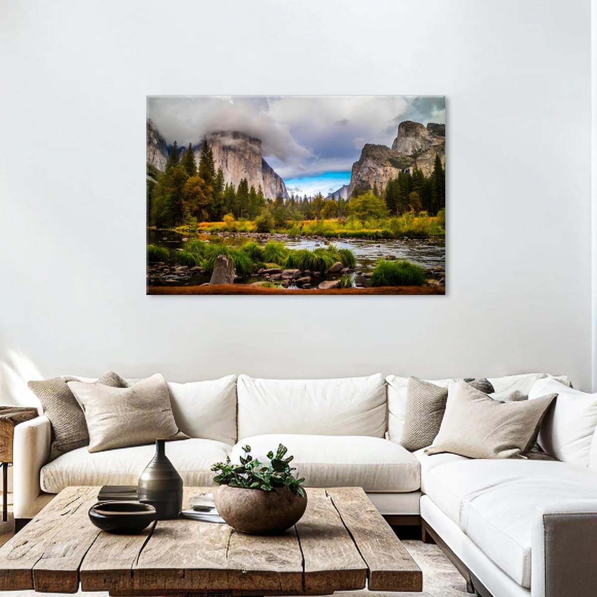 California Yosemite Wall Art Living Room Home Decoration (48"L x 32"W / Yosemite)
