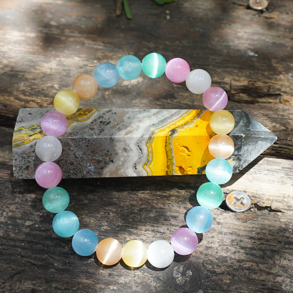 8mm Rainbow Selenite Bracelet (8mm Rainbow Selenite Bracelet)