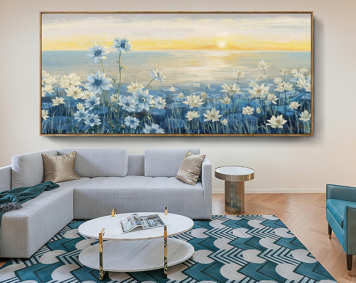 Extra Large Framed Canvas Wall Art 86"x39" (Sunrise Wall Art / 86"L x 39"W)