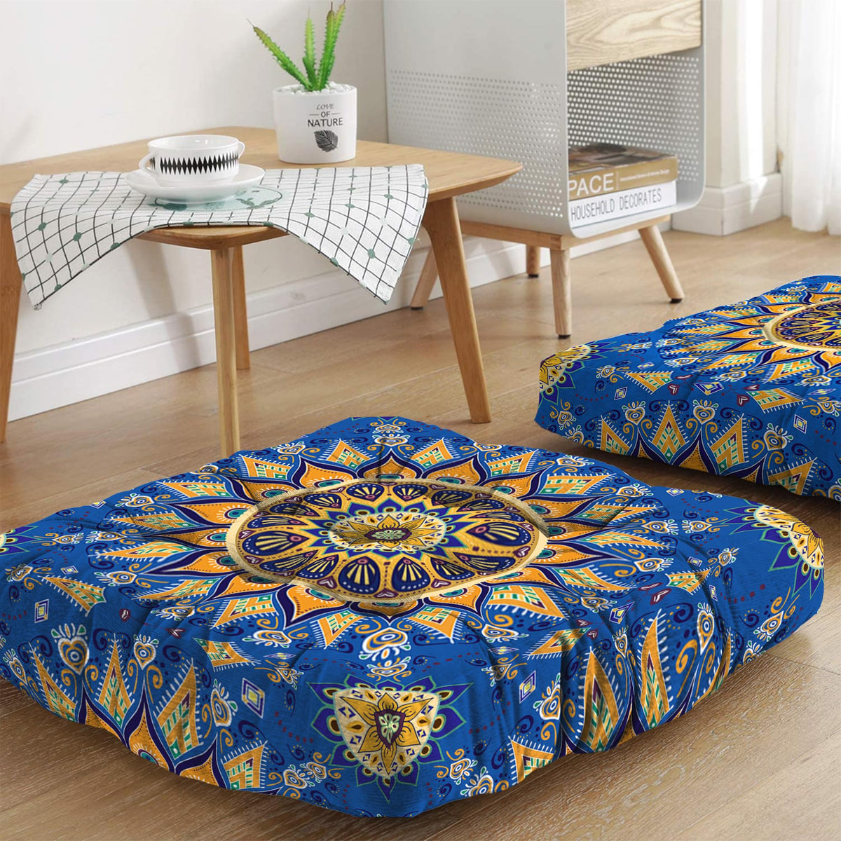 Mandala Meditation Cushion (12.mandala Meditation Cushion-1 / 22x22 inch square)