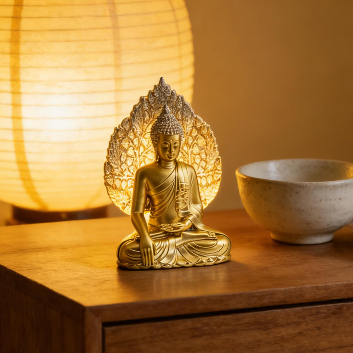 Gold Buddha Statue Indoor for Zen Home Decor