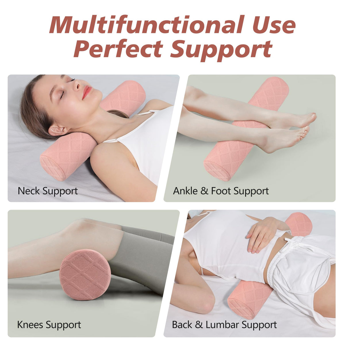 Cervical Roll Pillow (Pink / Medium - 3.9" H)