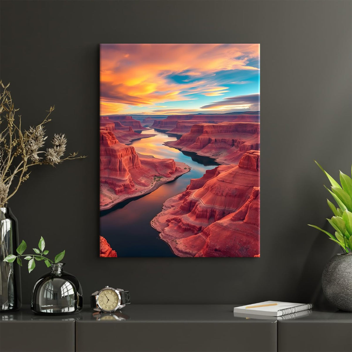 Glen Canyon Mountain Wall Art Colorado River Scenery Wall Decor Arizona National Park Posters Nature Western Landscape Photo Canvas Prints Artwork for Bedroom Living Room Home Decoration 12x16" (16"L x 12"W / Glen Canyon)