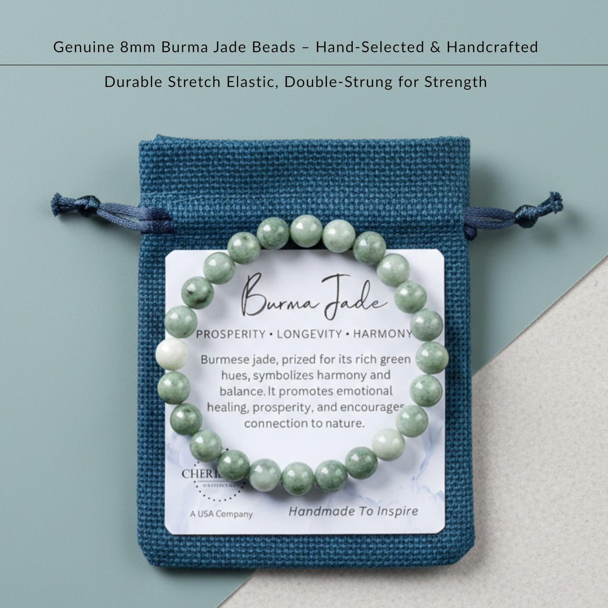 Burma Jade Bracelet 8mm Beaded Bracelet (Burma Jade / Small)