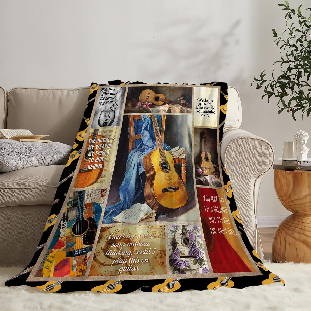 Guitar Music Throw Blanket (50"x60" / Guitar)