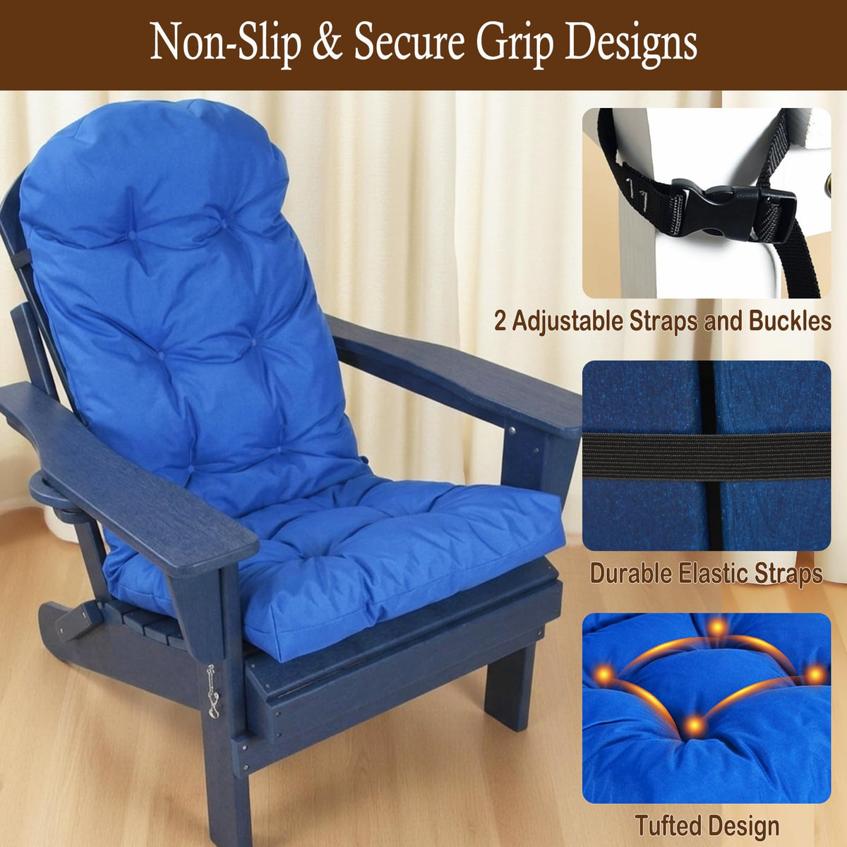Outdoor Adirondack Chair Cushion (Pacific Blue)