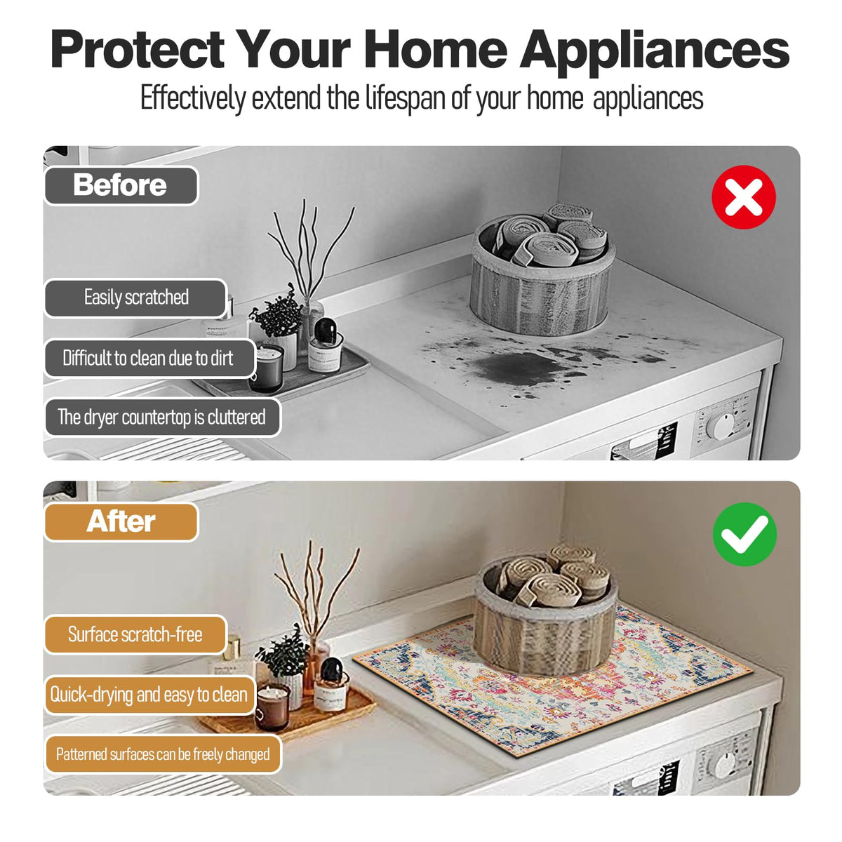 Dryer Top Protector Mat (boho brown)