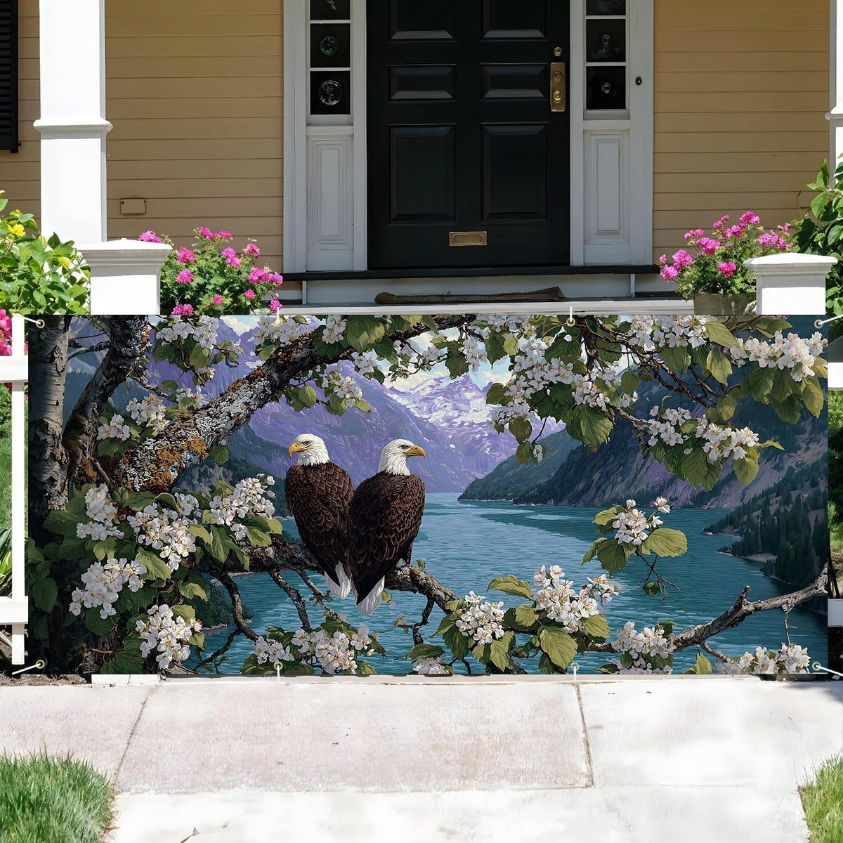 Bald Eagle Garage Door Banner 6×13 ft (145 / 6 x 13 ft)