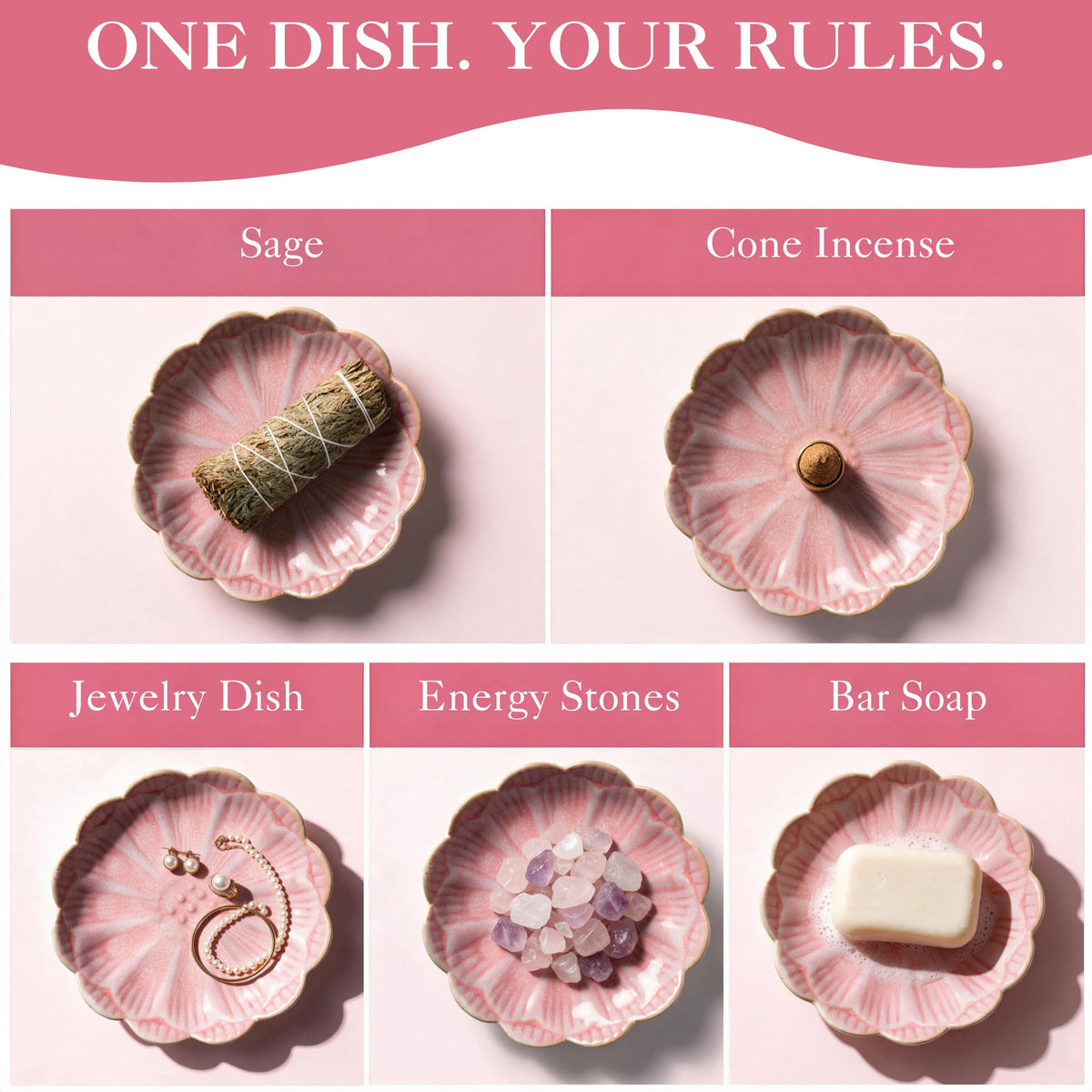 Pink Lotus Incense Holder (Pink)
