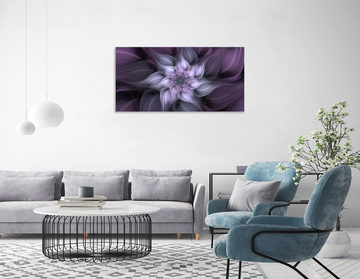 1 Panel Bauhinia Chinese Redbud Purple Flower Plant Botany Picture Flower Artwork Oil Painting on Canvas Stretched and Framed 20x40 inch Print Home Decor Living Room Bedroom Wall Art Hanging (40"L x 20"W / Purple Flower)
