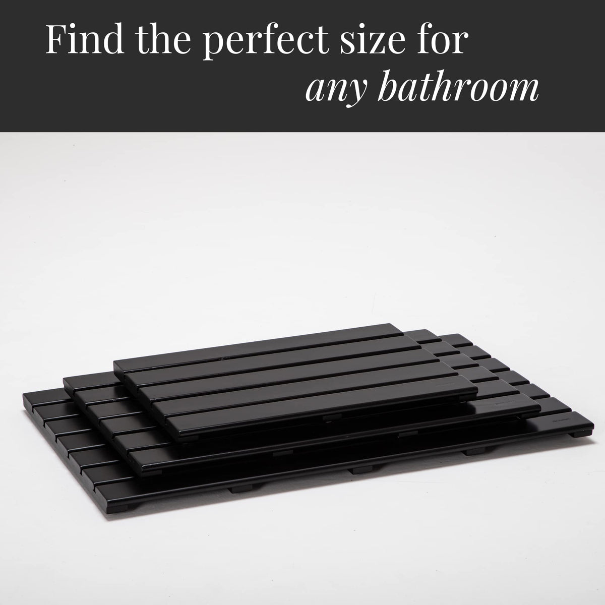 Bamboo Bath Mat (Black / 31.5" x 18.4" (Rectangular))
