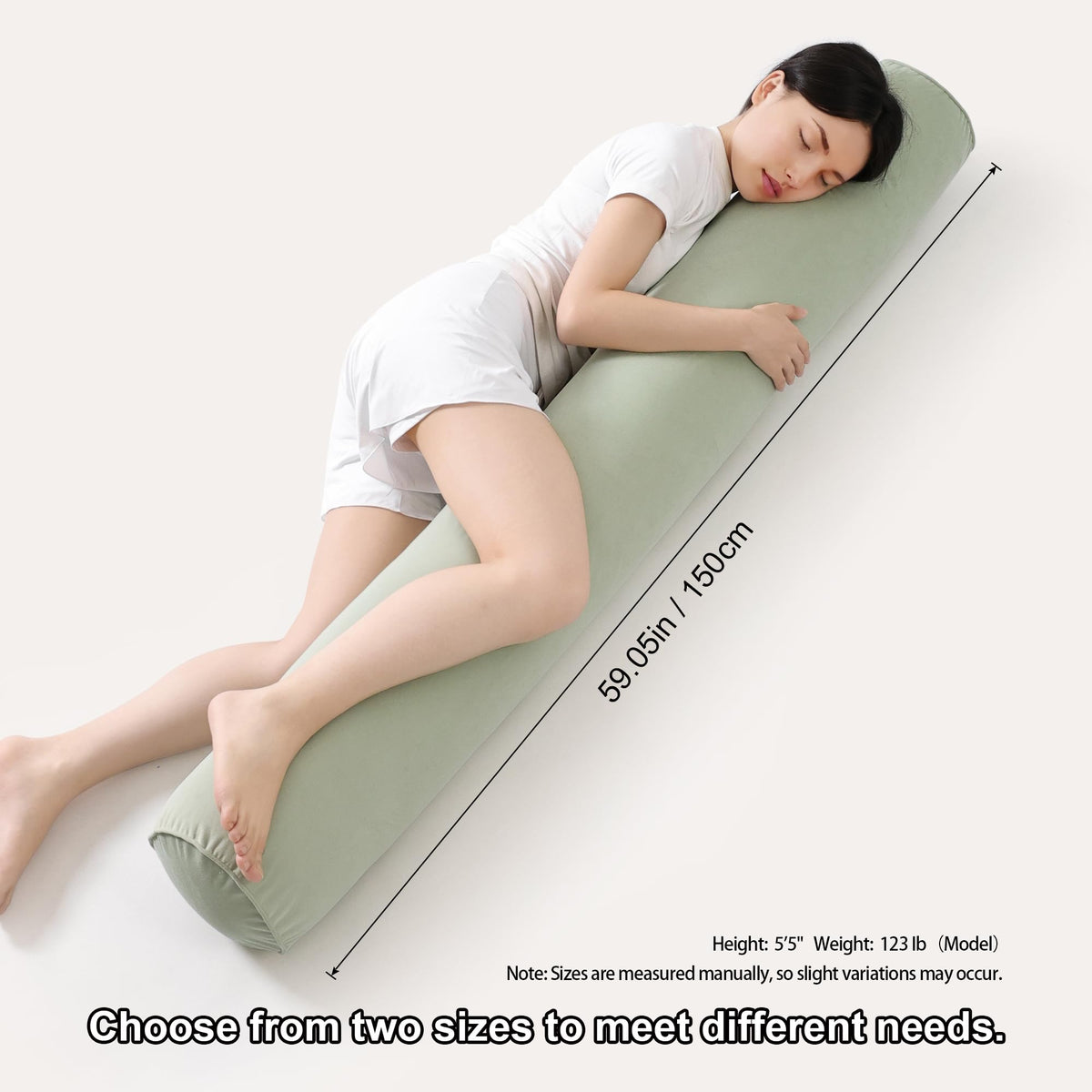 Body Pillow for Adults (Celadon Green / 59"*7.87")