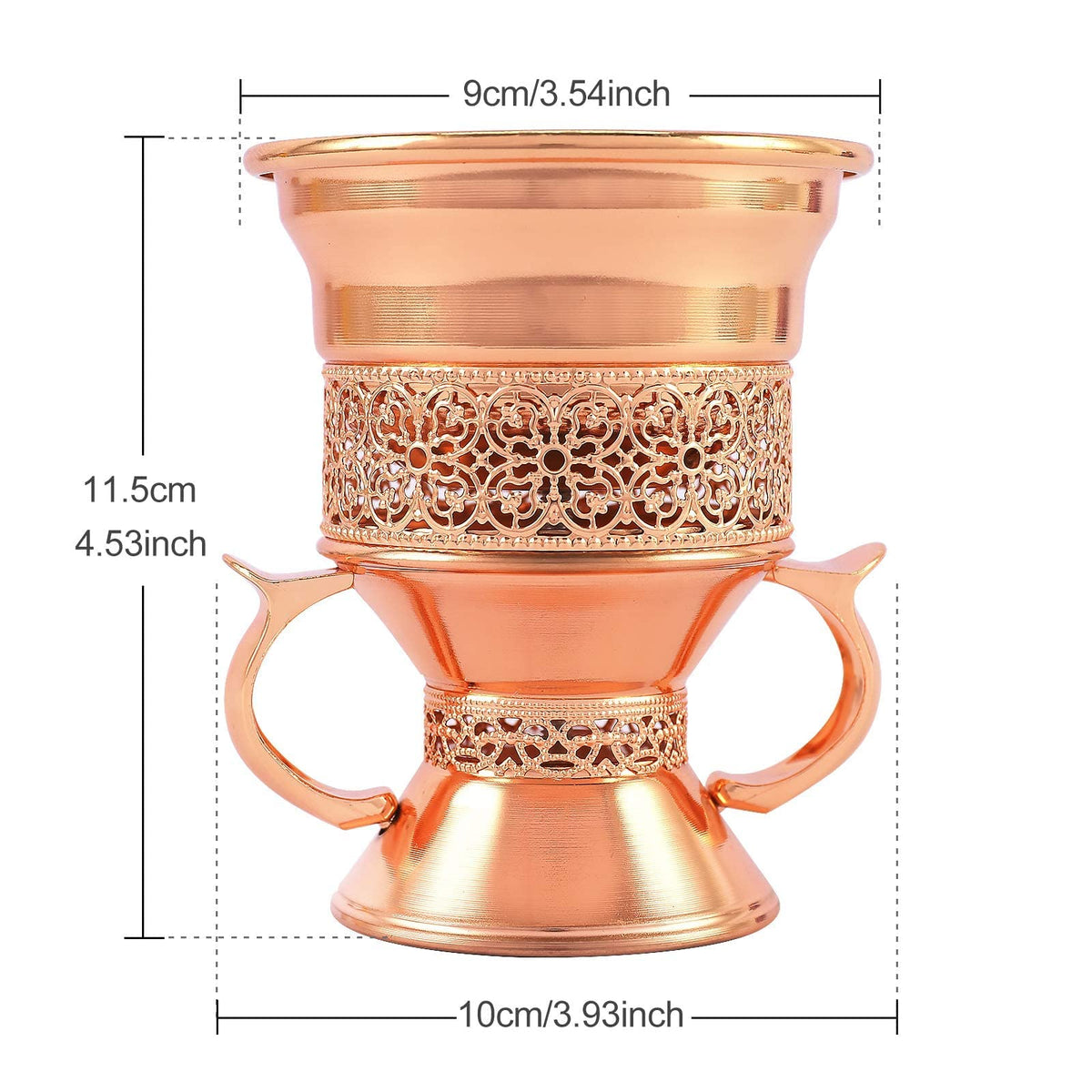 Metal Frankincense Resin Incense Burner (Rose Gold)