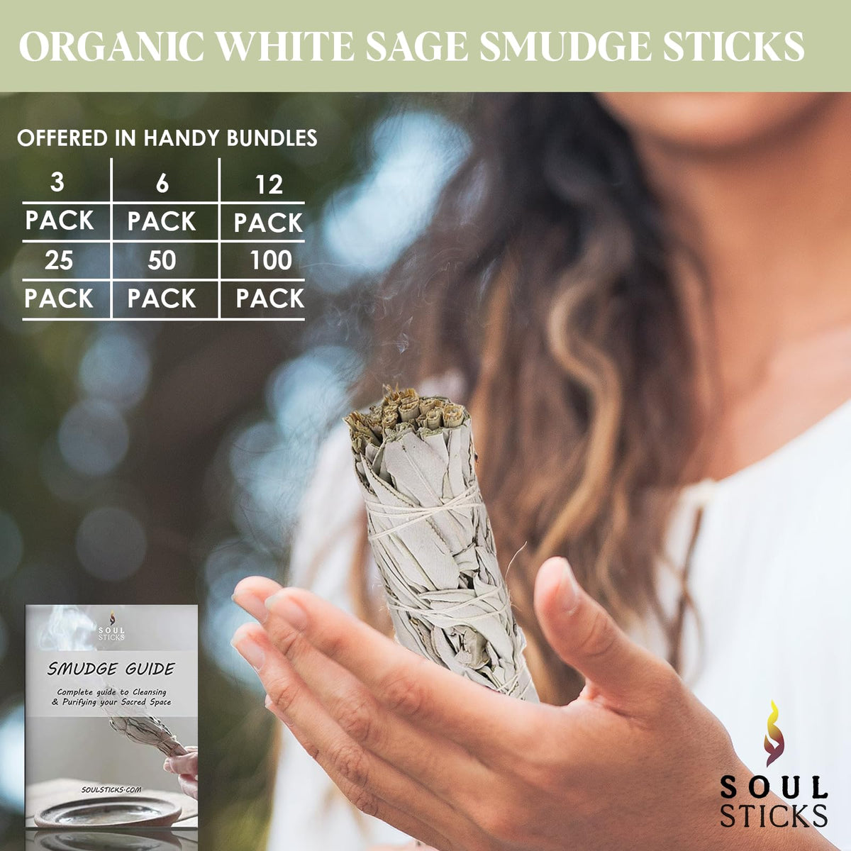 4 Inch 100 Pack Organic White Sage Smudge Smudging Sticks (4 Inch)
