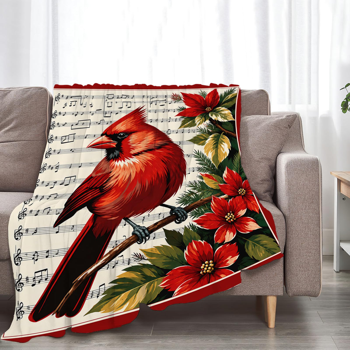 Christmas Cardinal Blanket Bird Lover Gifts Throw Blanket 40"X50" (40"x50" / Cardinal01)