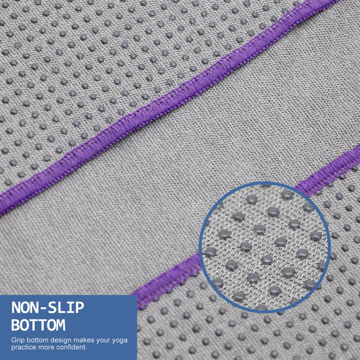 Hot Yoga Towel (Grey/ Purple)