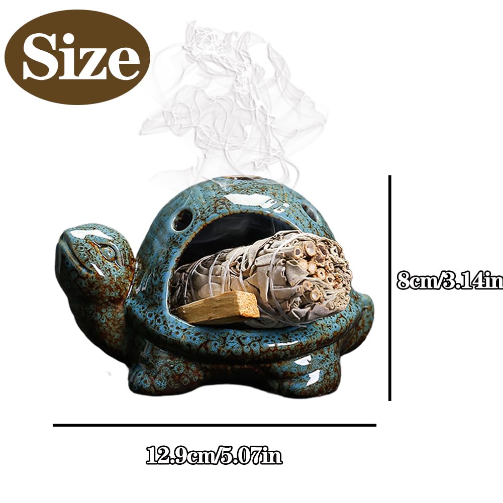 Turtle Palo Santo Holder Ceramic Palo Santo Burner Sage Holder for Burning (A)