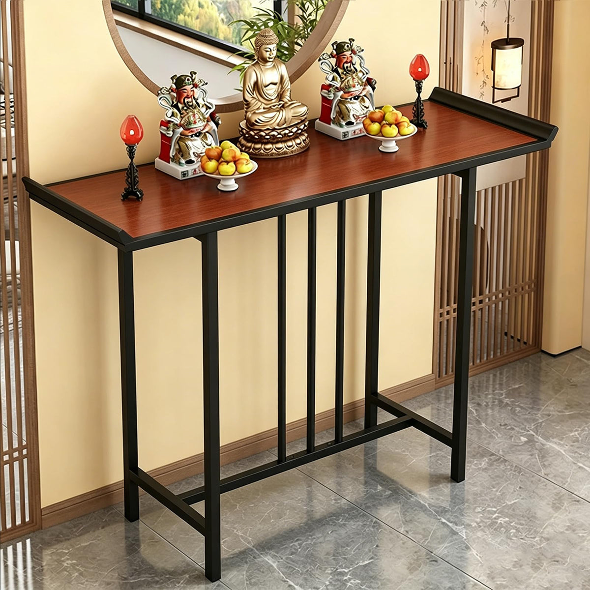 Buddhist Prayer Altar Table (Rosewood Color / 46.4*39.4*15.7in)
