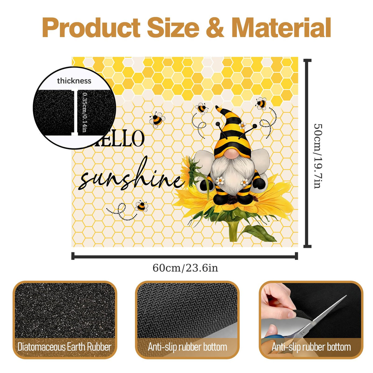 Dryer Top Protector Mat (yellow spring summer)