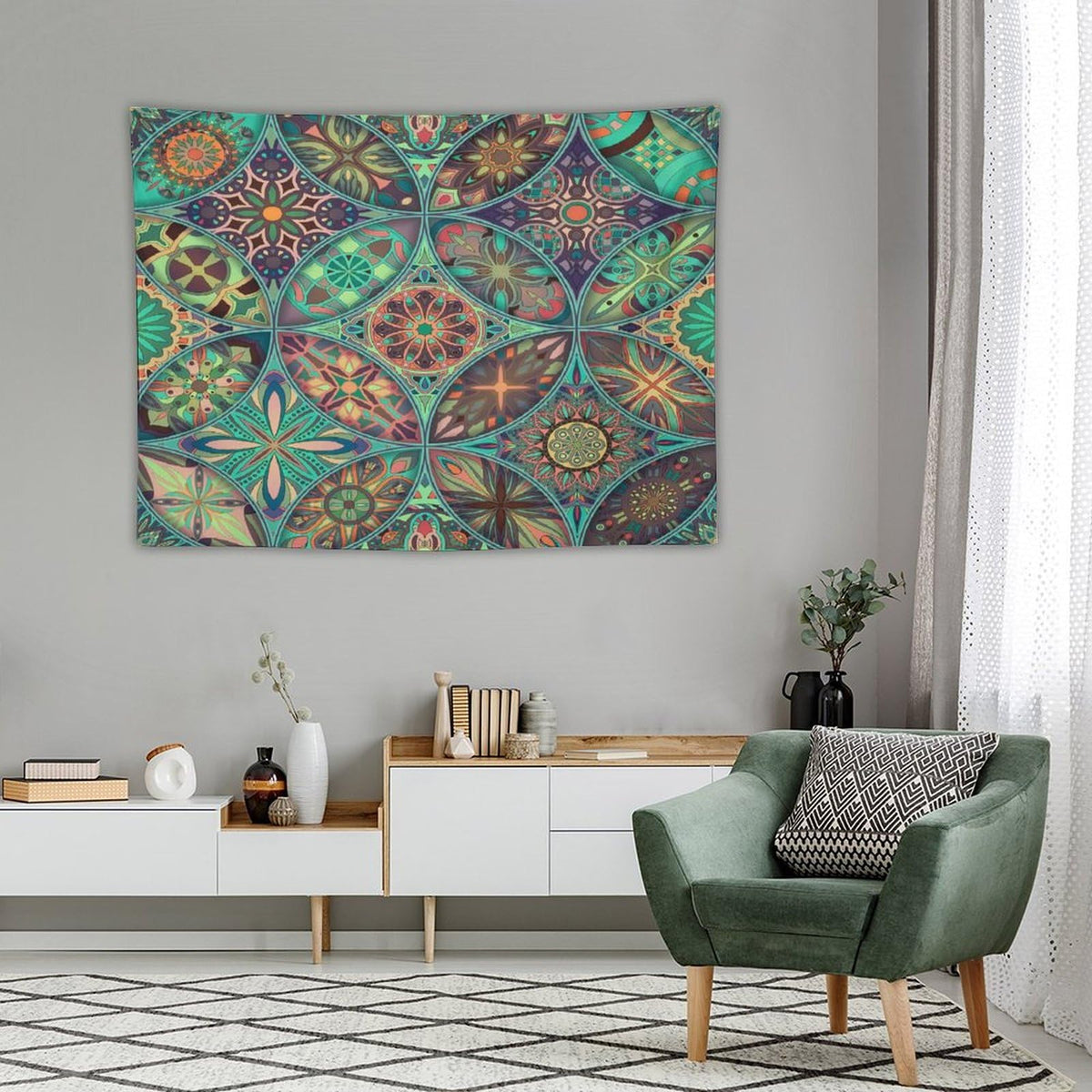 Vintage Mandala Tapestry Wall Hanging Bohemian Boho Colorful Tapestries Home Decor for Living Room Bedroom Apartment Farmhouse Dorm 30"x40" (30"L x 40"W / Mandala-28)