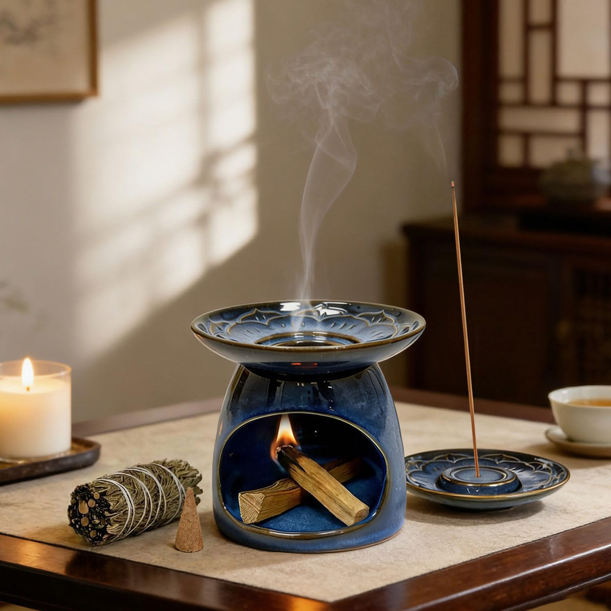 Palo Santo Incense Holder (Blue)