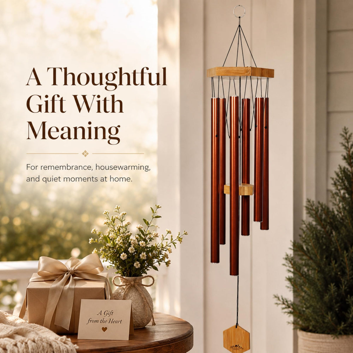 Copper Red Wind Chimes for Outside (29 Inch)