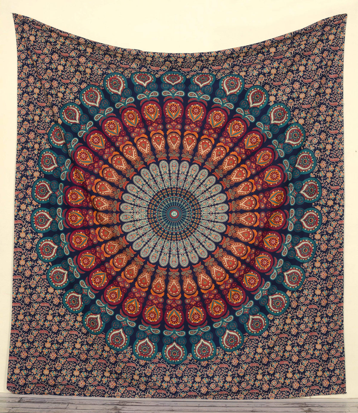 Popular Twin Hippie Indian Tapestry Elephant Mandala Throw Wall Hanging Gypsy Bedspread Twin 54x84 Inches (84"L x 54"W / Multicolor)