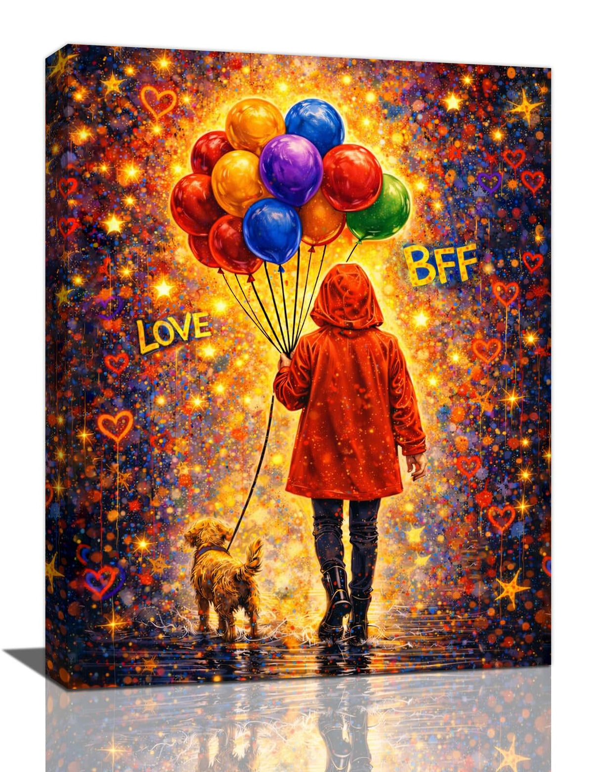 Banksy Street Graffiti Wall Art Balloon Canvas Wall Decor Street Art Painting Pictures for Bedroom Living Room 16"x24" (Back View Graffiti / 24"L x 16"W)