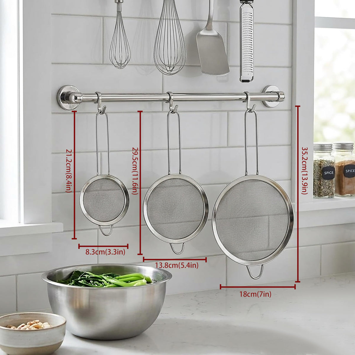 3 PCS Fine Mesh Strainer