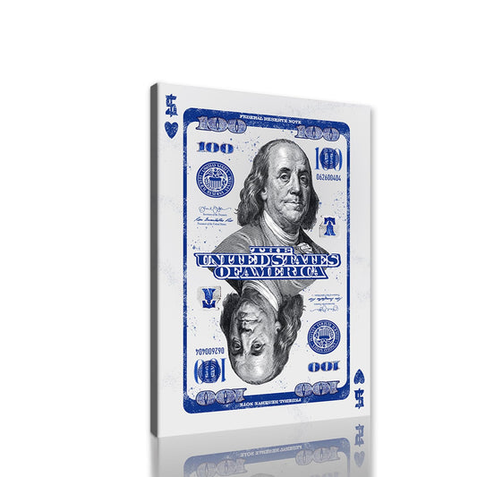 100 Bill Benjamin Franklin Canvas Wall Art Pop Art Money Poster (Style_16 / 16"L x 12"W)