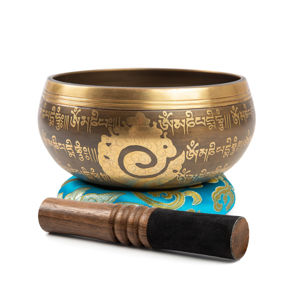 Tibetan Singing Bowl Set (Golden Ohm - 5 Inch)