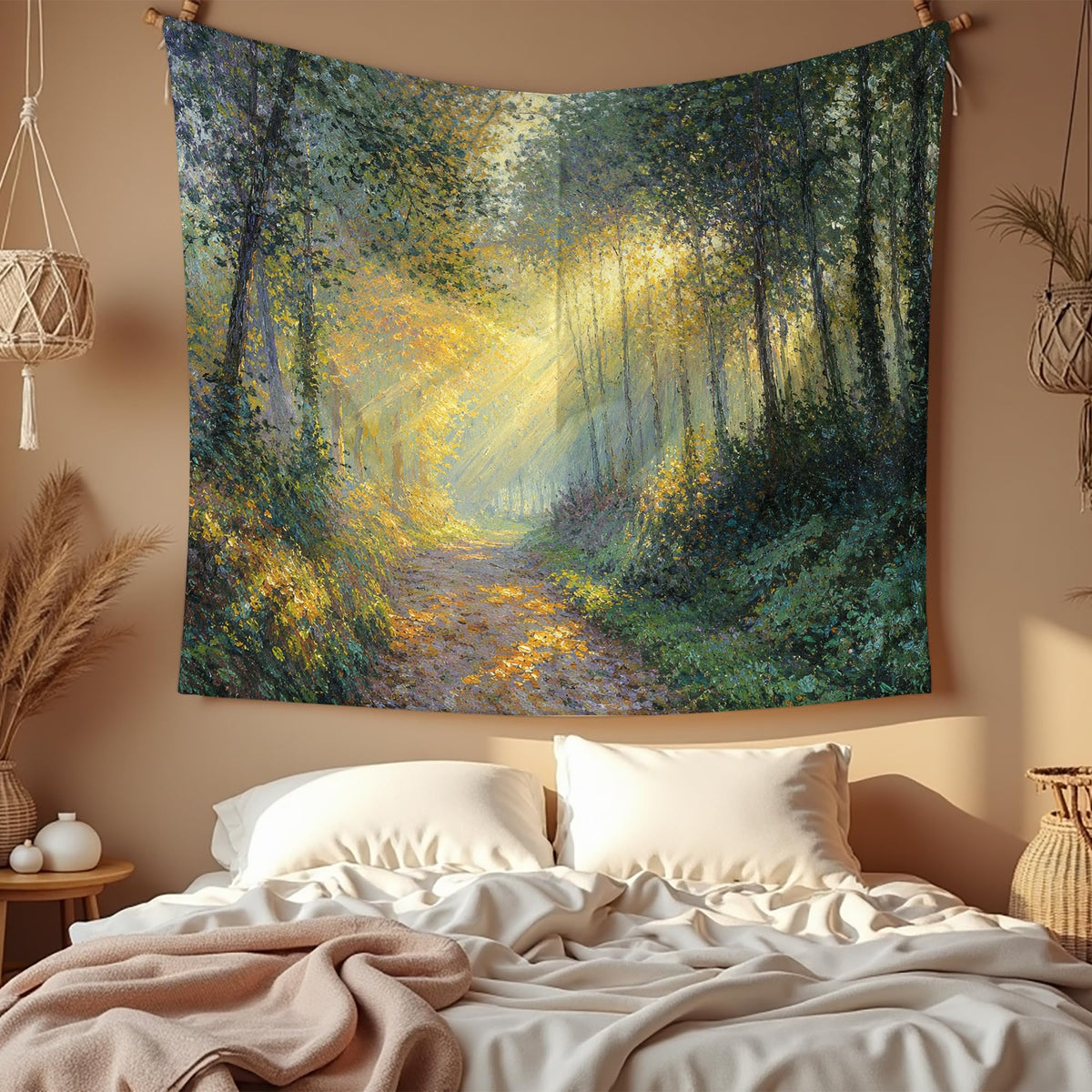 Sunlit Forest Tapestry 60x50 (Golden Forest Sunlight)