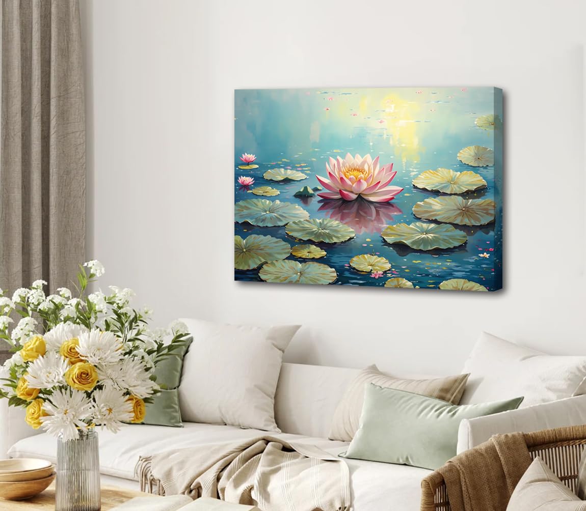 Pink Lotus Wall Art Prints (Framed 12"X16"- Pink Lotus Wall Art)
