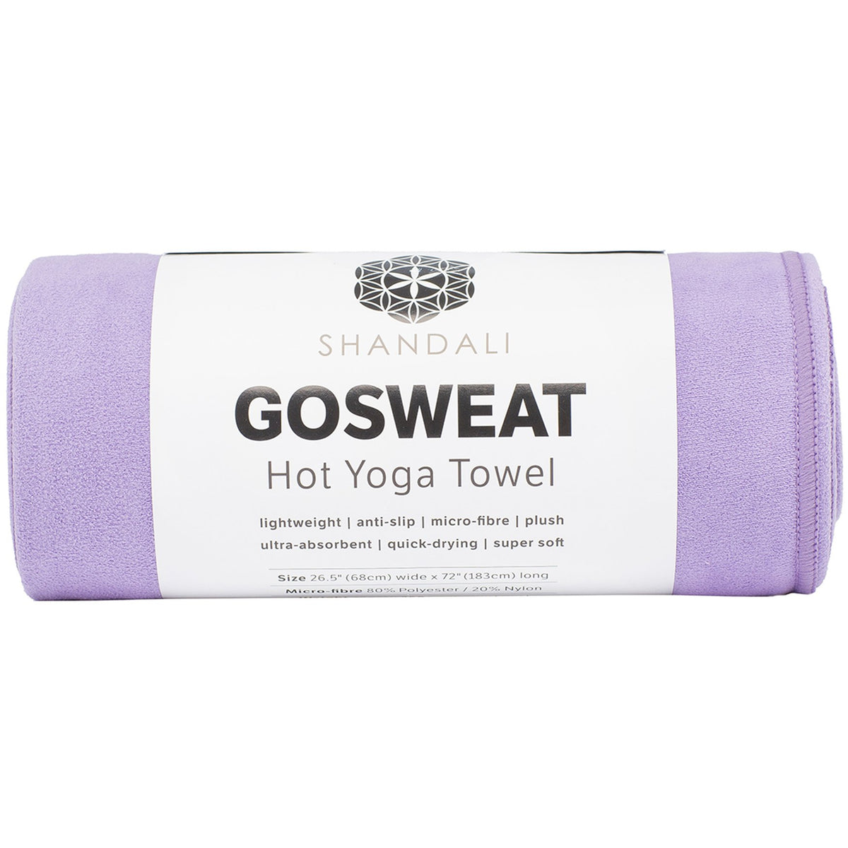 Hot Yoga GoSweat Microfiber Hand Towel in Super Absorbent Premium Violet Suede for Bikram (Violet / 26.50" x 16.00")