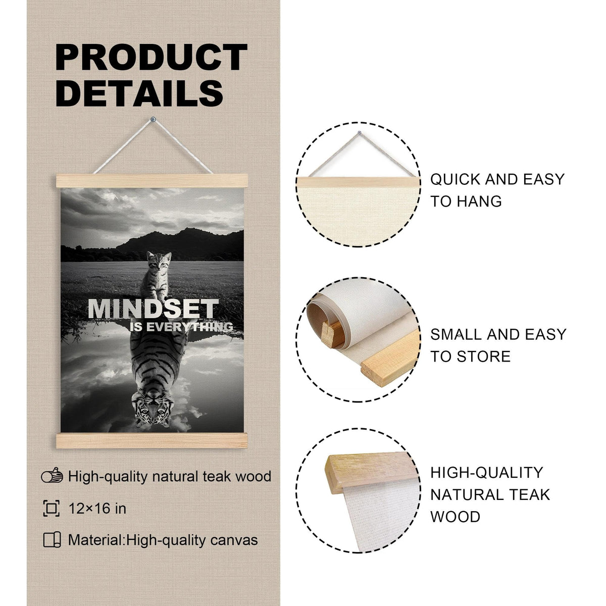 Mindset is Everything Motivational Wall Art Poster (Mindset-1)